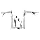 14" Handlebar for Harley 2007-2013 Softail/Dyna/Sportster, Chrome
1 1/2" Fat Meathook Ape Hangers Bar Pre-wired with CAN-Bus and Turn Signal Wire Harness