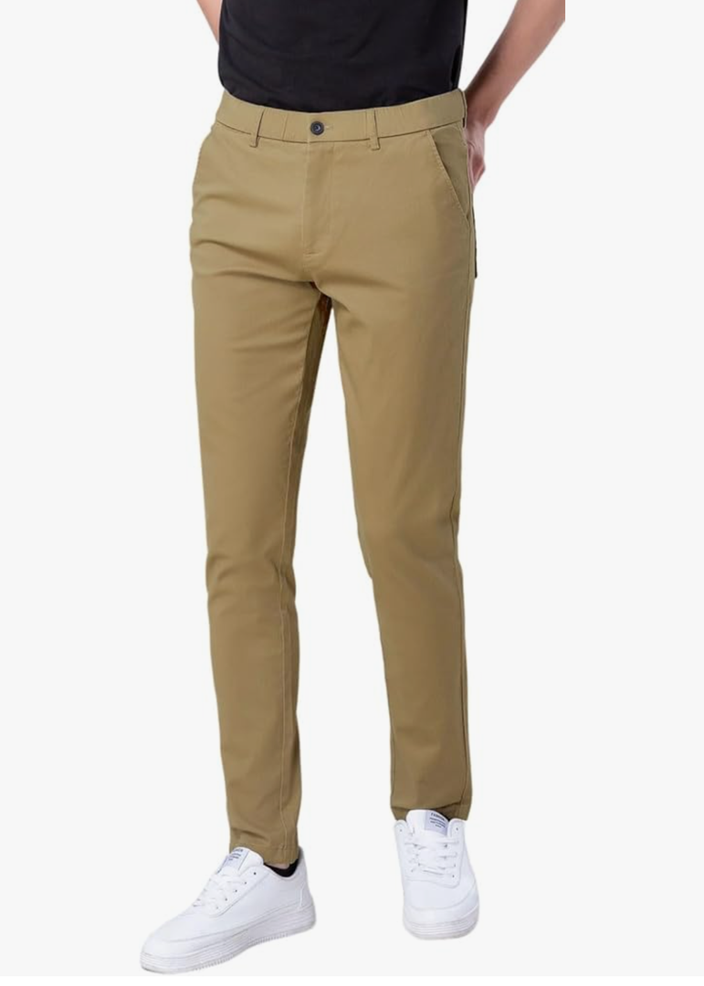 Skinny Fit 32 Men's Skinny Stretchy Khaki Pants Colored Pants Slim Fit Slacks Tapered Trousers