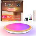 Led Flush Mount Ceiling Light with Bluetooth Speaker 21 Inch