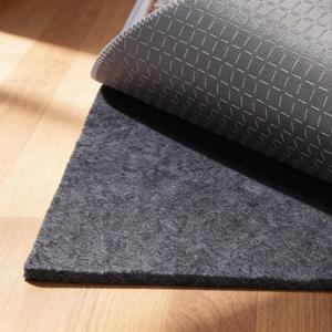 Non-Slip Rug Pad 6' x 9'  Felt & Rubber Underlay in Dark Gray, Waterproof & Grippy for Hardwood, Tile, Laminate Floors, Prevents Slipping & Bunching