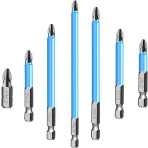 Strong Magnetic Durability Screwdriver Drill Bit Set, Anti-Slip Magnetic Electric Screwdriver Set, 7 PCS Magnetic Anti Slip Screwdriver Bit Set,25/50/65/70/90/127/150 mm Drill (Basic Model 7 PCS)