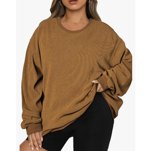 Eytino Women Plus Size Sweatshirts Long Sleeve Crew Neck Casual Oversized Soft Pullover Tops Shirts, 2 XL
