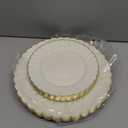 80pcs Ivory Thanksgiving Plastic Plates With Gold Rim, 10in Dinner Plate and 7in Dessert Plate Disposable Elegant Scalloped Plates for Party, Wedding