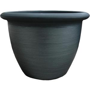 The HC Companies Sevilla Flower Planters - Durable Outdoor & Indoor Planter - Round Lightweight Self Watering Plant Pots for Herbs & More (12" Painted Black, Pack of 1)