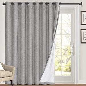 PrinceDeco Blackout Curtains for Living Room 100 Percent Blackout Curtains for Sliding Glass Doors Patio Curtains for Sliding Door Anti Rust Grommet Room Divider Curtains,W100 X L108 Inch,Light Grey