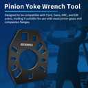 Stainless Steel Pinion Yoke Wrench Tool for Loosening Pinion Flange and Nuts, Fits for Most Sockets Extra 1/2" Hole Fits Most Sockets, Works with Various Styles of Yokes,Axles,Flanges