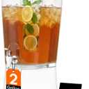 Lifewit 2 Gallon Drink Dispenser for Parties, Large Plastic Beverage Container for Juice/Tea/Soda with Stand & Ice Core, Clear Lemonade Dispenser with Spigot, BPA Free Water Pitcher for Hosting