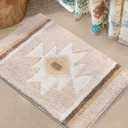 Bathroom Rugs Beige Boho Bath Mat Non Slip, Soft Absorbent Washable Bath Rug Floor Mat for Bathroom Shower Tub Modern Decor 18x24