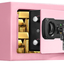Small Fireproof Safe Box for Home Use, 0.3 Cu ft Mini Pink Safe and Fireproof Lock Box with Electronic Keypad, Fire Safe for Money, Jewelry, ID Documents