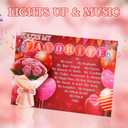 10 x Valentines Day Card with Lights & Music, 3D Pop Up Rose Anniversary Cards for Couples, Romantic Youre My Favorite Sweet Greeting Gift Cards for Wife Husband Girlfriend Boyfriend