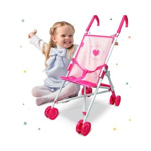 Anivia Baby Doll Collection Doll Stroller Heart Design Gifts for Toddlers and Girls Foldable Doll Stroller