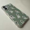Cute Halloween White Ghost Case Compatible with iPhone 16, Spooky Ghost Case for iPhone 16, Cool TPU Bumper Phone Case Cover
