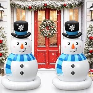 Simgoing 2 Pcs 24 Inches PVC Inflatable Christmas Ball Decorations, Giant Xmas Standing Christmas Ball for Holiday Indoor Outdoor Yard Garden Lawn Photo Props