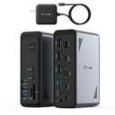 TobenONE 18 in 1 USB C Docking Station 3 Monitors 4K@60Hz, Laptop Docking Station with 100W Power Adapter, Triple Monitors with 3 HDMI, 9 USB Ports, Gigabit Ethernet, for Windows and Chrome OS