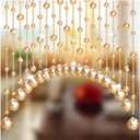 Crystal Beaded Curtain for Doorway, 20 Strings Partition Door String Curtain, Room Divider Blind, Decorative Panel for Home, Coffee House, Bedroom, Restaurant (B-Champagne)