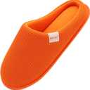 ONCAI Women's House Slippers, Cushion Memory Foam Waffle Upper Home Comfortable Warm Winter Cozy Soft Lightweight Indoor Best House Shoes Non-slip Rubber Sole US Size 8