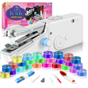 35PCS Accessories Automatic Handheld Sewing Machine, Mini Sewing Machine for Beginners & Adults, Easy to Use and Fast Stitch Suitable for DIY, Clothes, Home, Travel