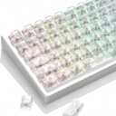 dagaladoo Clear keycaps Set,Translucent Keyboard keycaps,Jelly Key caps | Shine Through keycap,Side Print,Transparent MDA Profile Custom keycaps for Mx Switches Mechanical Keyboard(115-keys,White)