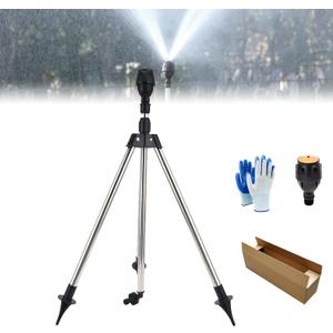 Rotating Tripod Sprinkler, 360 Degree Automatic Rotating Sprinkler, Tripod Sprinklers for Yard Large Area, Watering Sprinklers for Lawn Yard Garden (Style A)