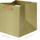 Gold Paper Gift Bag Small Square Bottom Paper Bags with Handles(Gold, 6 x 6 x 6 in, 10 CT)