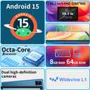 10 inch Android Tablet: Octa-Core, 7000mAh, with Stand Case, IPS HD Display, Wi-Fi 6, OTG, Metal Body  Fast & Portable Tablet for Work & Entertainment, 2-Year Protection, 8GB RAM 64GB, Android 15