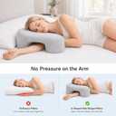 Side Sleeper Pillow with Arm Hole, Memory Foam Shoulder Pillow for Adults, Open Arm Channel Design, Ergonomic Neck, Shoulder & Arm Support for Left or Right Side Sleeping, Light Gray