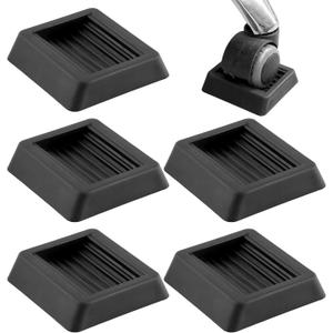 CALIDAKA 5 Pcs Wheel Stoppers Furniture Caster Cups,Non Slip Furniture Pads,Bed Stoppers Furniture Stopper,Silicone Casters Cups Furniture Wheel Stoppers,for Carpet or Hard Floors