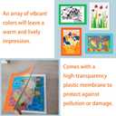 Eco-Friendly A4 Cardboard Photo Frames Set of 6 - Removable Adhesive Ultra-Thin Frames for 21x29.7cm Pictures/Documents,No-Residue Easy Peel for Wall,Glass,Tile (White,Black,Green,Blue,Orange,Red)