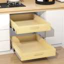 Pull Out Cabinet Organizer, Soft Close Wooden Drawer Storage Shelves for Kitchen, Durable Base Cabinet Solution for Pantry (18W*21D)