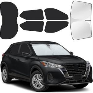 for Nissan Kicks 2018-2024 Car Window Shades, 6pcs Privacy Sun Shade Set for Front Windshield Side and Rear Windows, Full Window Covers Keeps Vehicle Cool for Camping Napping