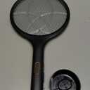 YISSVIC Electric Fly Swatter Bug Zapper Racket Dual Modes Mosquito Killer with Purple Mosquito Light Rechargeable for Indoor Home Office Backyard Patio Camping (Black)