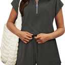 KISSMODA Two Piece Sets for Women Sweatsuit Casual Tracksuits Short Sleeve Tops and Shorts 2026 Lounge Outfits (Gray, XXL)