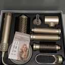 DORISILK 8 in 1 Hair Styler & Hair Dryer Brush Blow Dryer, 110,000 RPM High-Speed Hot Brush Styler, Ionic Smooth Cepillo Secador de Cabello Multi Straightener Curler Volumizer Dryer, Champagne Gold