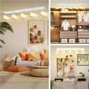 AUQUEE 5 Light Track Lighting Kit,White 5 Way Modern Plug in Ceiling Spotlight,Industrial LED Wall Light for Kitchen Cabinet Gallery Bar Hallway Living Room,Rocker Switch,15 Foot Cord(No Bulb), Large
