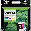 902XL Ink Cartridge Combo Pack for HP 6958 6970 Printer Compatible for HP 902 HP902 XL HP902XL to OfficeJet 6978 6968 6960 6975 6956 6961 6963 6964 6962 6950 6954 6951 Black Cyan Magenta Yellow