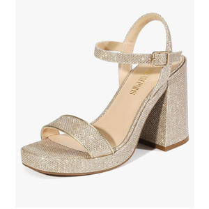 DREAM PAIRS Heels for Women Block Chunky Platform High Heels Open Toe GISELLE Fashion Wedding Party Evening Prom Dance Ankle Strap Dress Pump Sandals Shoes 7