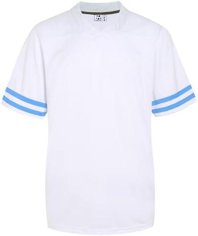 Pullonsy Adult Men's Blank Football Jerseys Athletic Football Fans Shirts Practice Sports Uniform Tops.M