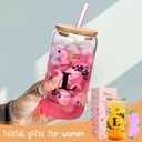 ANOTION Cute Cups - Ini-Tial Monogrammed Personalized Gift for Women, White Elephant Gag Christmas Birthday Inspirational Coffee Cup