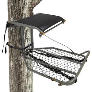 Treestands Medium Mesh Hang-on Treestand | Single-Person Hunting Ladderstand | Steel Climbing Tree Stand | Max 300Lbs