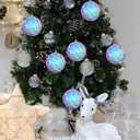 4Pcs Christmas Balls Ornaments for Xmas Tree - Shatterproof Christmas Ball Xmas Tree Decorations Hanging Ball Colorful White PET 4in x 4 Pack
