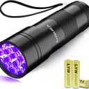 UV Light 395nm Blacklight Flashlight: Vansky 12 LED Black Light Mini Pet Urine Detection for Invisible Dog/Cat Dried Urine Stains on Carpet, Scorpion Finder, Resin Curing
