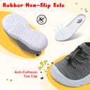 FEETCITY Toddler Slip On Shoes Boys Girls Wide Toddler Tennis Shoes Sports Walking Sneakers (All Grey)