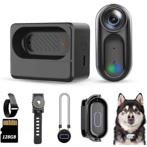 128GB FHD 1080P Mini Body Camera, IPX7 Waterproof Wearable Action Body Cam, Thumb Size Hands Free Recording Cameras with Audio & Video, Outdoor Portable Camcorder for Work, Travel, Pet (Black)