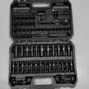 1/4 Inch Drive Impact Socket Set, 83Pcs Socket Wrench Set Metric & SAE from 4-15mm, 5/32-9/16", 6 Point CR-V Deep & Shallow Sockets Kit with 72T Ratchet Handle, E Torx, for Automotive & Home