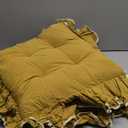 Wenqik 4-Pack Ruffled Chair Cushions with Ties, 16"x16" Turmeric Cotton Fabric Non-Slip Seat Pads for Dining Chairs, Farmhouse Kitchen, Office, and Wooden Chairs