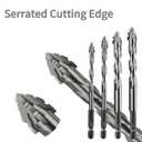 4 x Four-Flute Sawtooth Eccentric Drill Bit Multifunction Four Edged Serrated Eccentric Drill 4-Flute High Hardness Four Edged Serrated Drill Bit Set 4/5/6/8/10/12mm for Concrete Tile Ceramic Wood