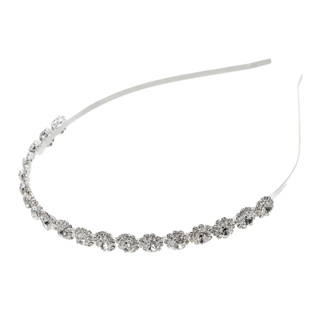 Beaupretty 1pc Headband Crystals Decor Bridal Hairband Decorations Quinceanera Rhinestone Wedding Dress For Wedding Party Mother Bridesmaid Hair Ribbon Reveal Tiara First Alloy White