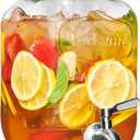 FineDine Glass Drink Dispenser for Fridge - 1 Gallon Water, Laundry Detergent, Juice or Beverage Dispenser for Parties with Spigot - Serveware for BBQ, Picnic, Pool Party and Social Events