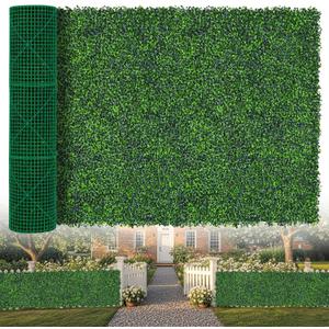 Artificial Boxwood Roll,60x120 in(50 sqft) UV-Anti Faux Ivy Grass Wall Backdrop for Balcony Privacy, Fake Grennery Wall Decor for Garden, Patio, Backyard 