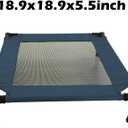 Pozico Elevated Pet Bed with Breathable Mesh for Small Cat and Dog, Raised Cooling Pet Cot for Puppy and Kitty, 18.9x18.9 inch (Navy Blue Bed)